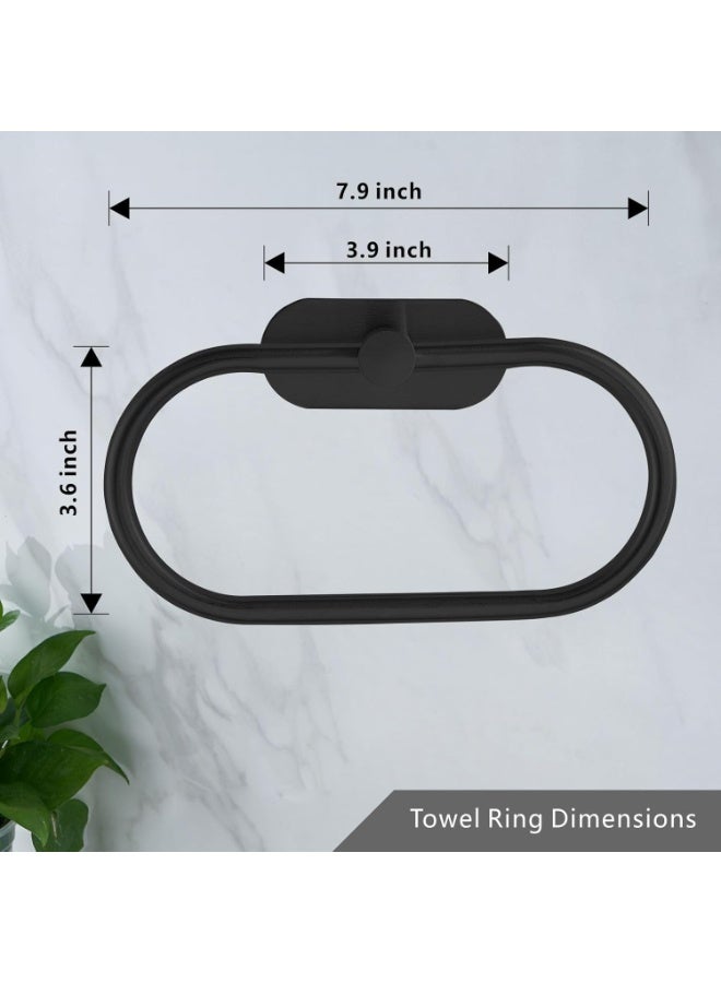 Eolax Towel Bar/Bath Towel Ring, Self Adhesive Hand Towel Ring for Bathroom, Stainless Steel Sticky Hand Towel Holder, No Drilling Modern Round Towel Hanger Wall Mounted - Image 2